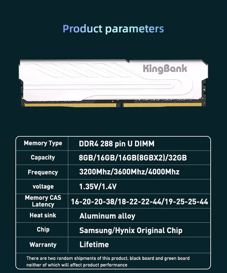 Kingbank KJXS 16GB 3200MHz CL16 DDR4 (1x16gb)