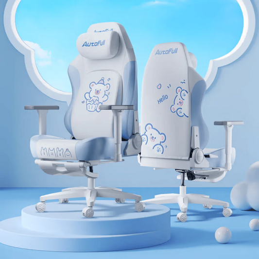 AutoFull C3 Pro Gaming Chair - Snow White Bear edition (AFC306WSSF)