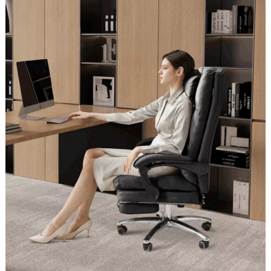 Autofull HBADA R3 AIr Executive Office Chair – Premium High-Back Reclining Boss Chair without Footre - White