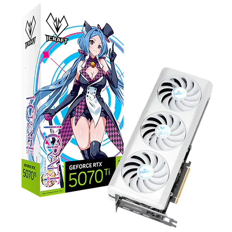 MAXSUN iCraft AIGA GeForce RTX 5070 Ti OC 16GB Graphics Card - White