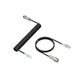 Attack Shark C01 Ultra Custom Coiled USB C to A Cable for Mechanical Keyboard,RGB Light Plug,Double-Sleeved Gaming Cable with Detachable Metal Aviator,for Popular Gaming Consoles Keyboard Mouse-Black