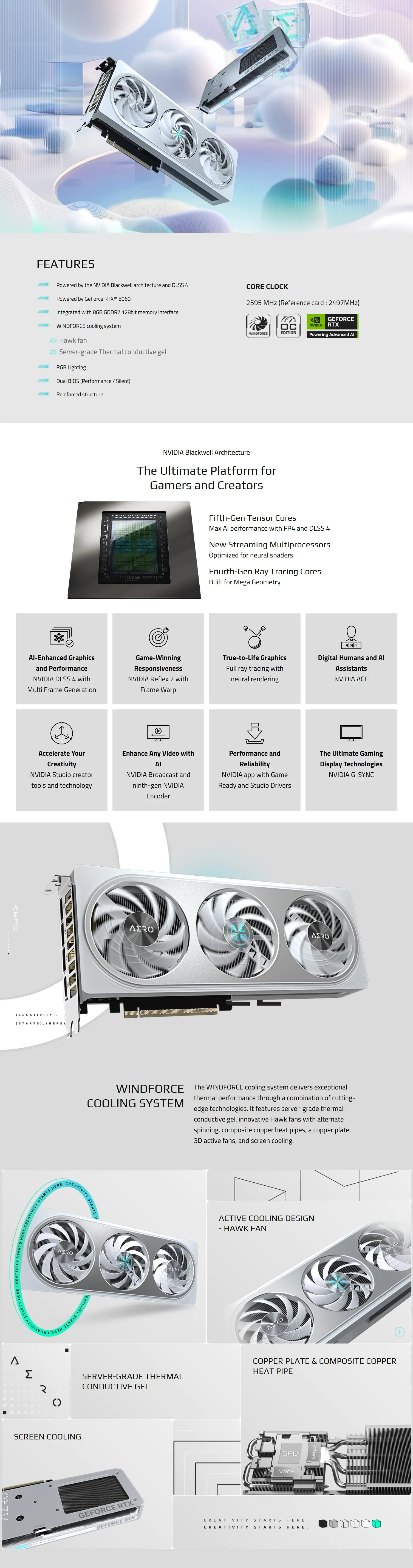 Gigabyte GeForce RTX 5060 Aero OC 8G Graphics Card long picture