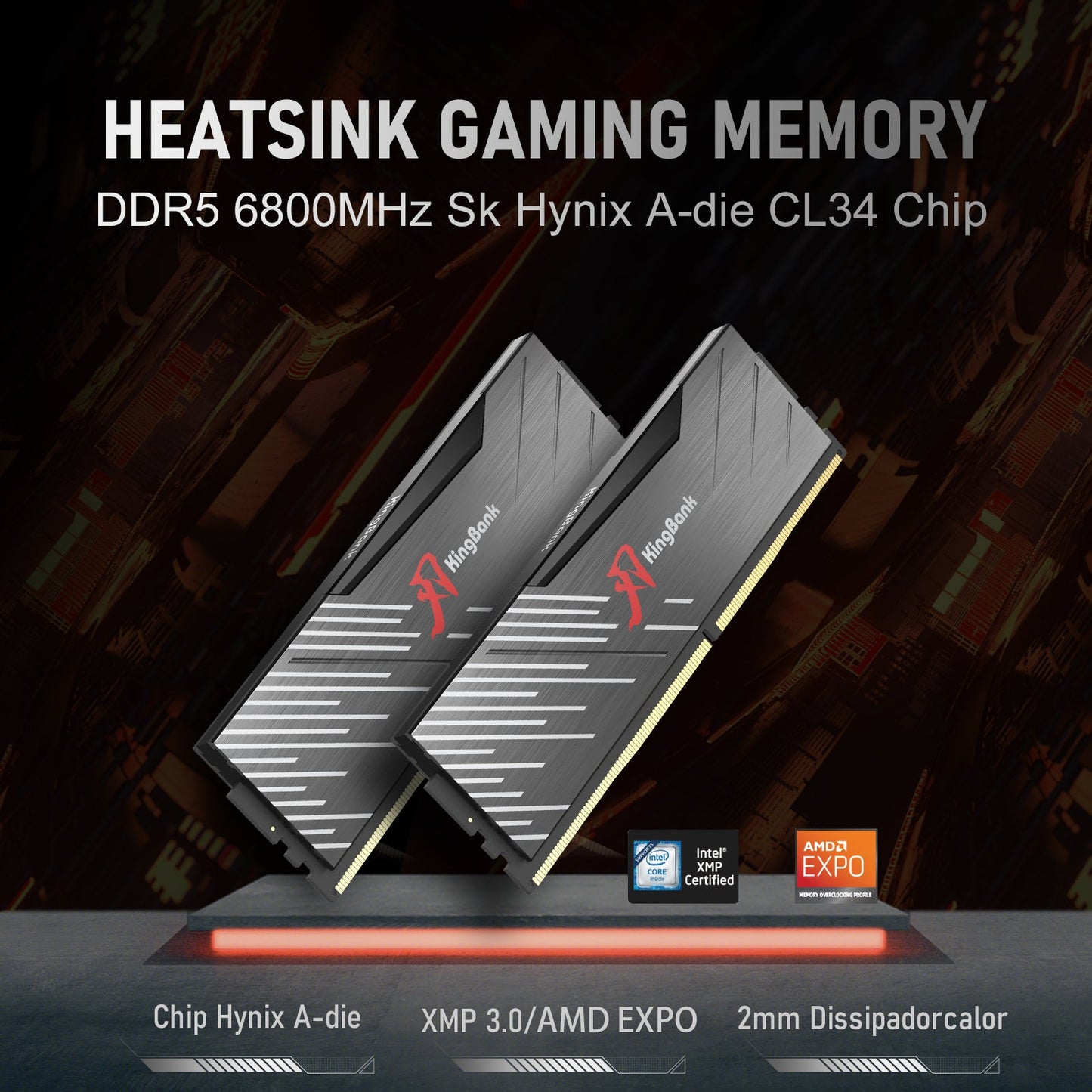 Kingbank KRXB DDR5 6000MHz 16GB CL36 Cxmt Black