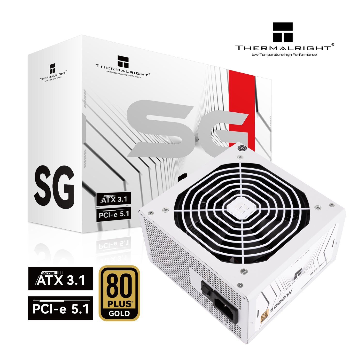 THERMALRIGHT 1000W ATX3.1 80+ GOLD Full-Modular White PSU (5YRS) TR-SG1000-W