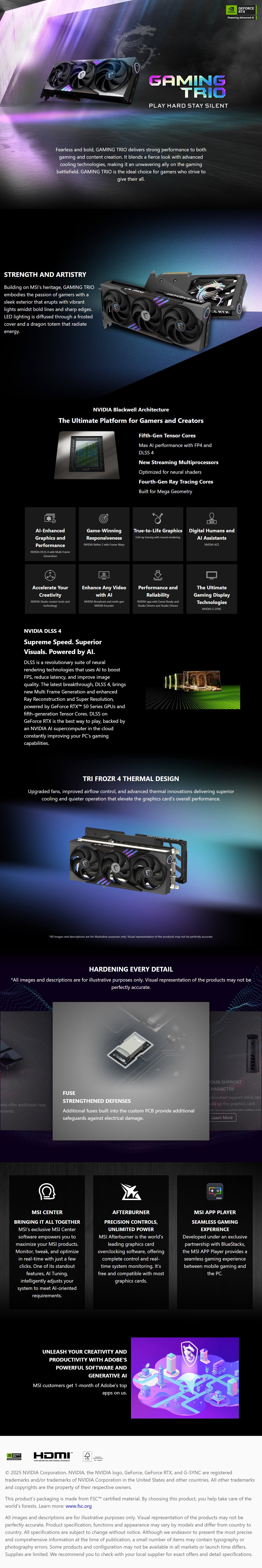MSI GeForce RTX 5070 12G GAMING TRIO OC Graphics Card long picture
