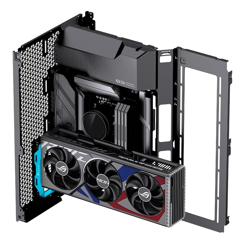 JONSBO A50 Aluminum GPU Vertical Mount Bracket Kit Standard 175mm PCle5.0 Graphics Card Extension Cable For ATX PC Case