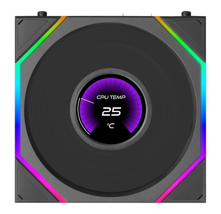 Lian Li UNI FAN TL LCD FLEX 2.4GHz ARGB Wireless 120mm Reverse Fan - Black (1-Pack)