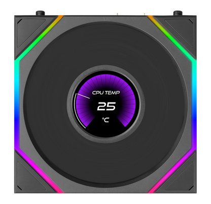 Lian Li UNI FAN TL LCD FLEX 2.4GHz ARGB Wireless 120mm Reverse Fan - Black (1-Pack)