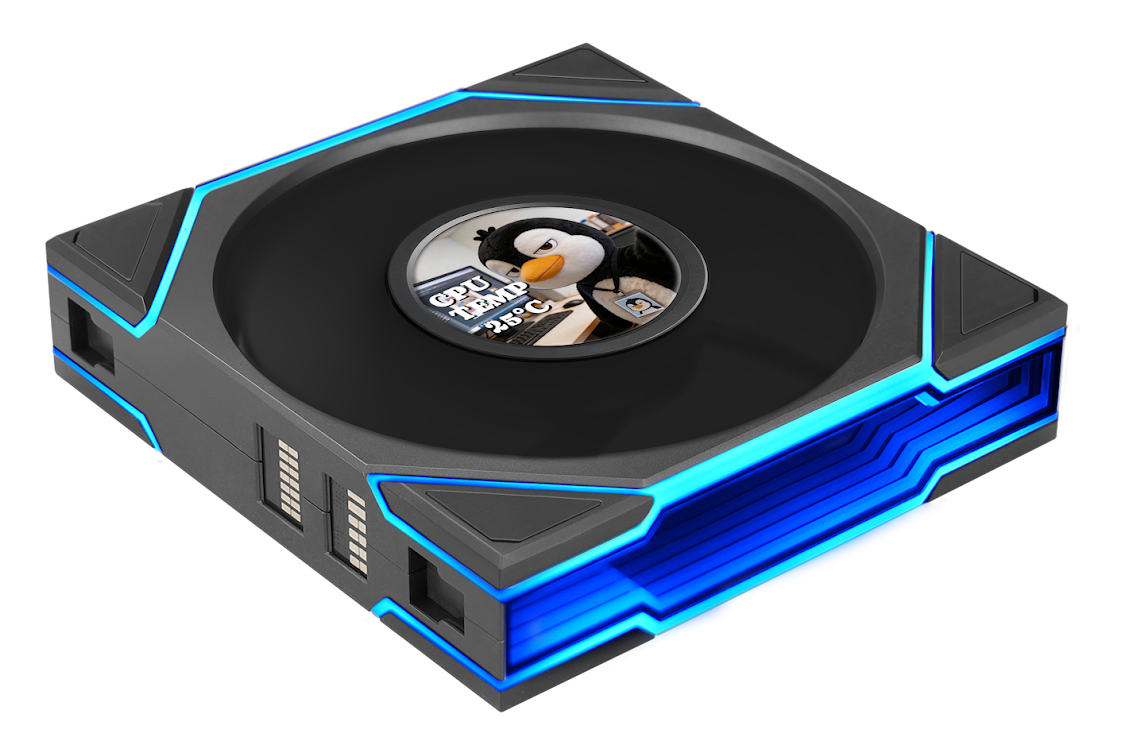 Lian Li UNI FAN TL LCD FLEX 2.4GHz ARGB Wireless 120mm Reverse Fan - Black (1-Pack)