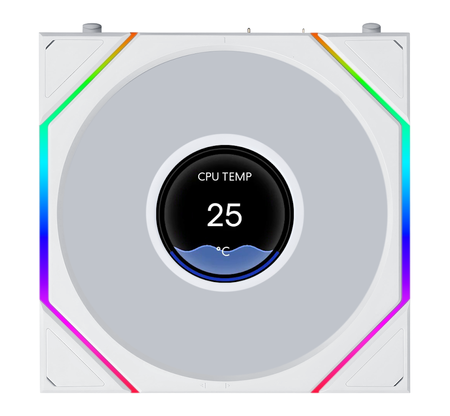 Lian Li UNI FAN TL LCD FLEX 2.4GHz ARGB Wireless 120mm Reverse Fan - White (1-Pack)