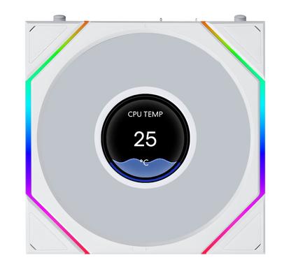 Lian Li UNI FAN TL LCD FLEX 2.4GHz ARGB Wireless 120mm Reverse Fan - White (1-Pack)