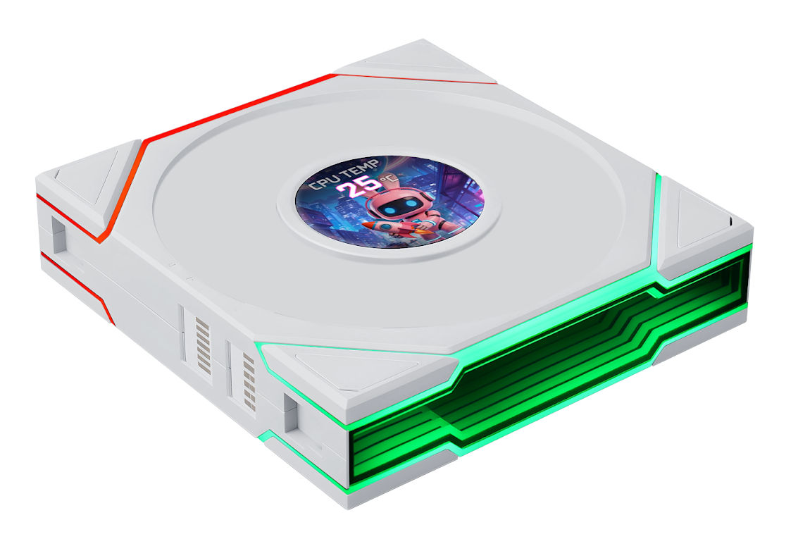 Lian Li UNI FAN TL LCD FLEX 2.4GHz ARGB Wireless 120mm Reverse Fan - White (1-Pack)