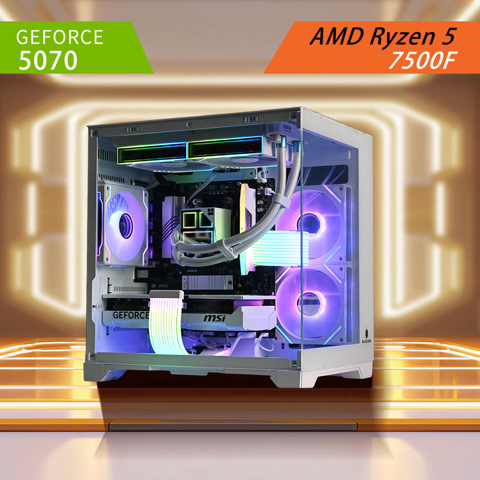 RYZEN 5 7500F | RTX 5070 | Liquid Cooled White RGB Gaming Pc