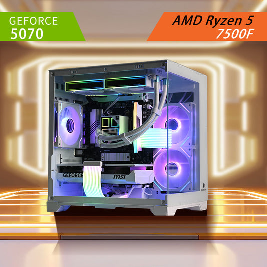 RYZEN 5 7500F | RTX 5070 | Liquid Cooled White RGB Gaming Pc