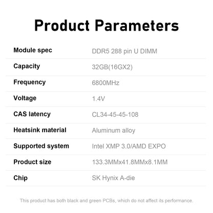 Kingbank KRXB DDR5 6000MHz 16GB CL36 Cxmt Black
