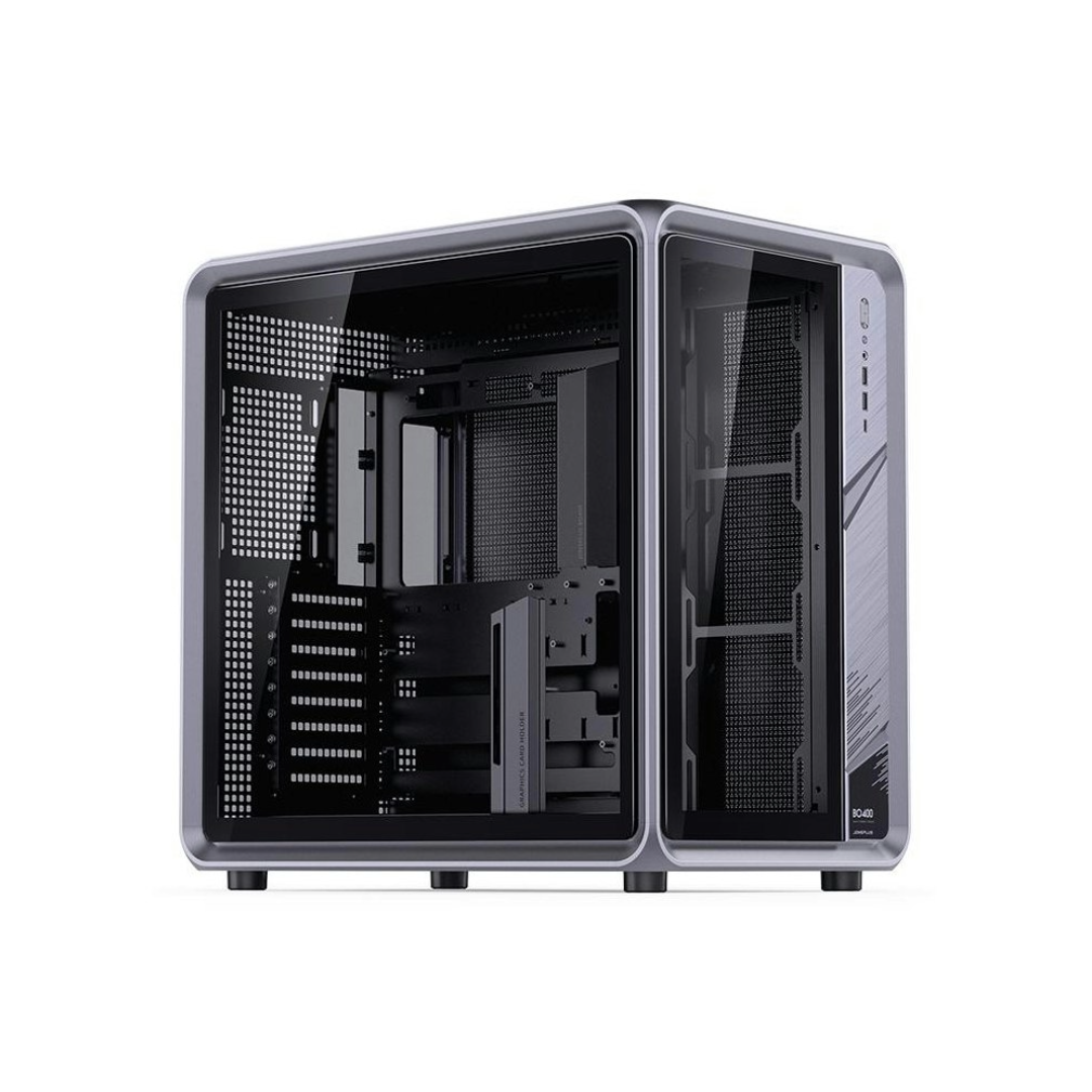 Jonsplus BO400 Mid Tower Dual-Chamber Aluminium Frame Case (Grey)