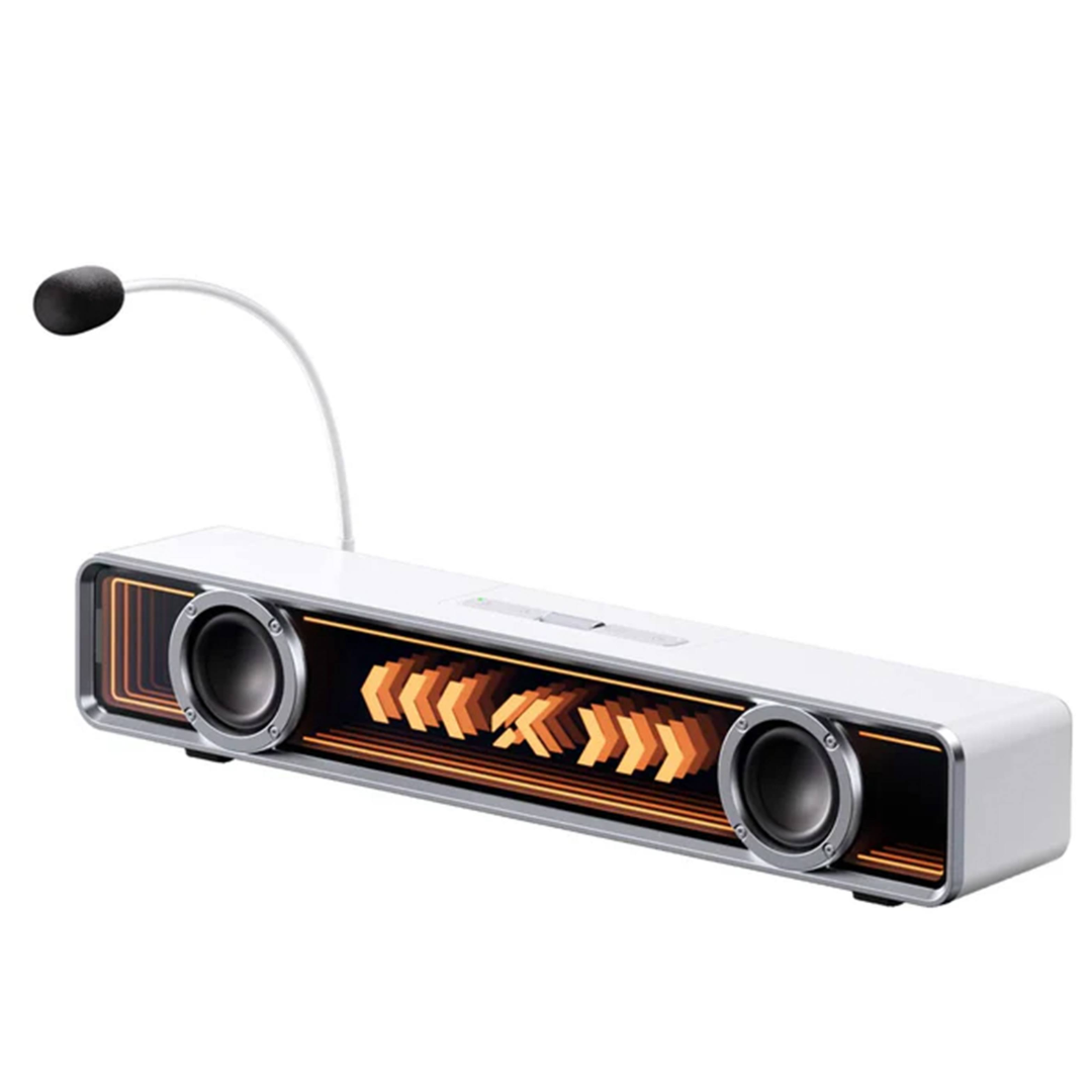MCHOSE K20 Pro Wireless RGB Desktop Soundbar with Mic (White)