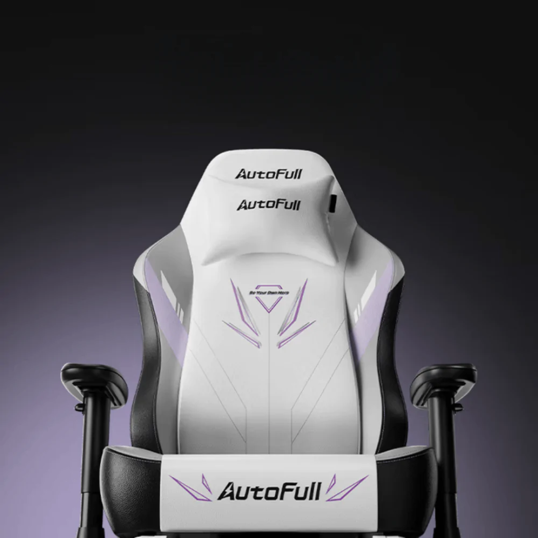 AutoFull C3 Whirlwind Gaming Chair - White & Purple (AFC306WSSF)