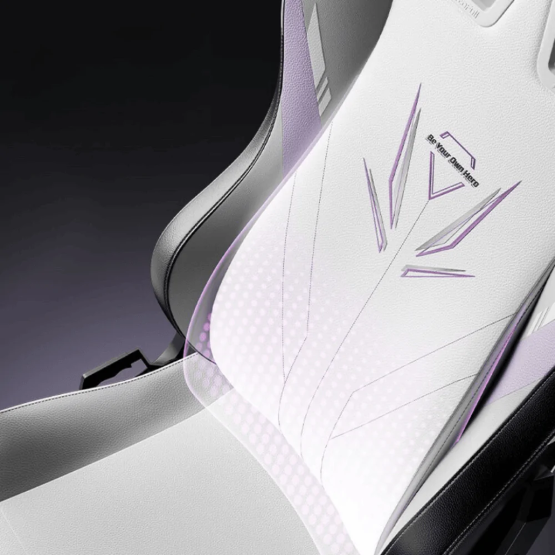 AutoFull C3 Whirlwind Gaming Chair - White & Purple (AFC306WSSF)
