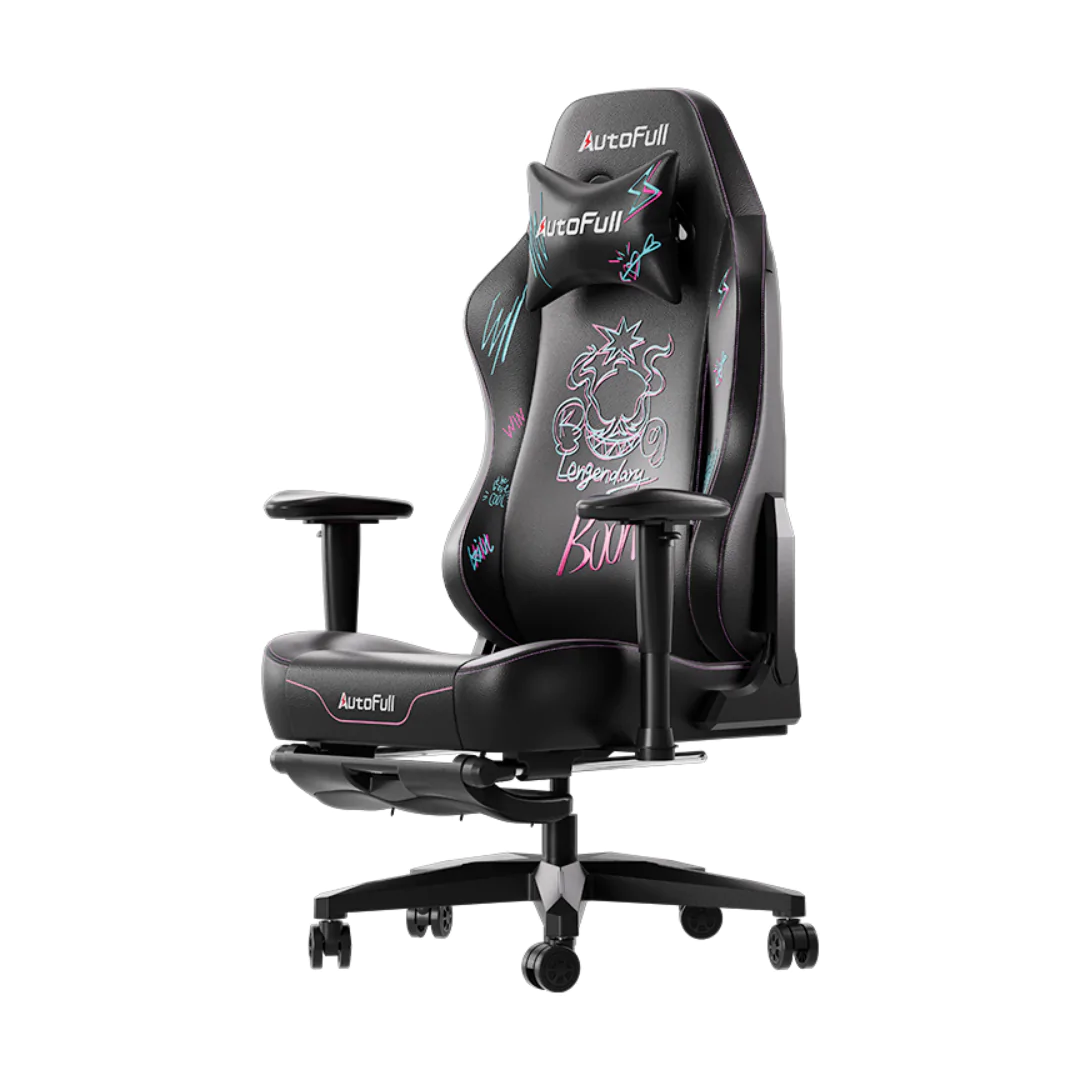 AutoFull C3 Graffiti Gaming Chair - Black & Purple (AF111BSSC)