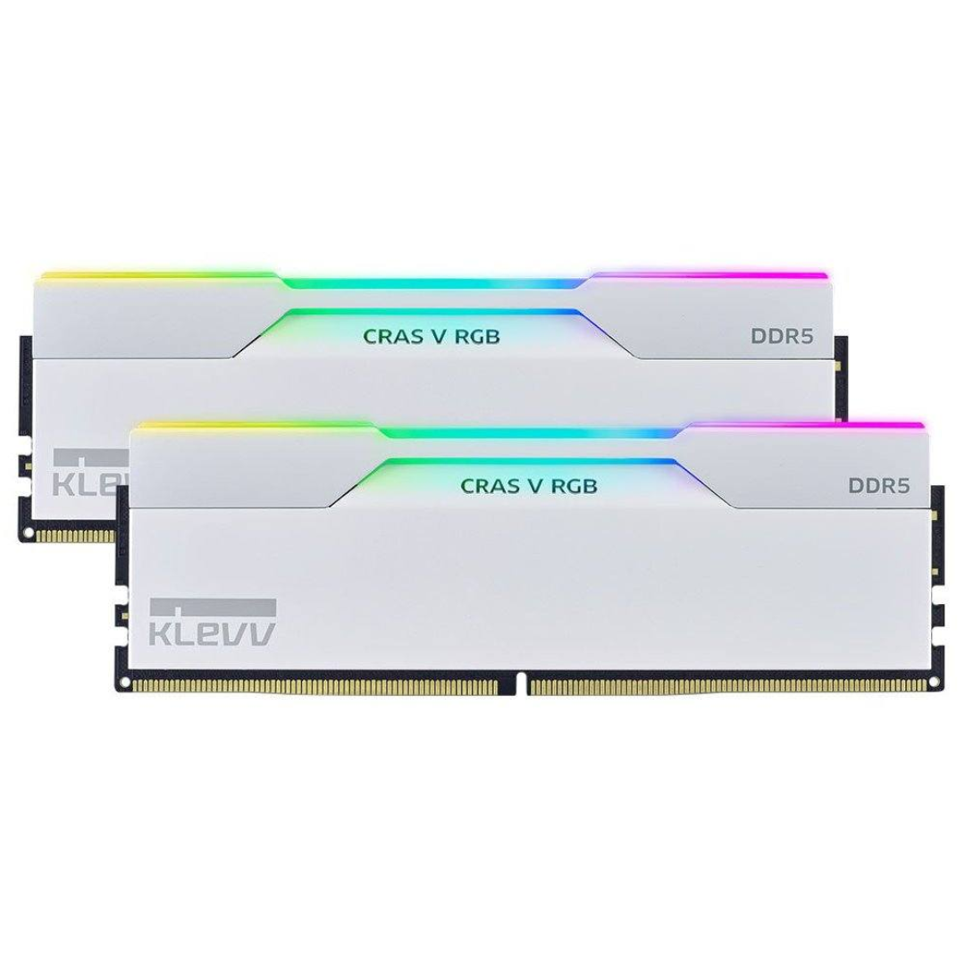 Klevv CRAS V RGB 64GB (2 x 32GB) DDR5 6000MHz CL30 Desktop Memory - Brilliant White (not for Intel Ultra)