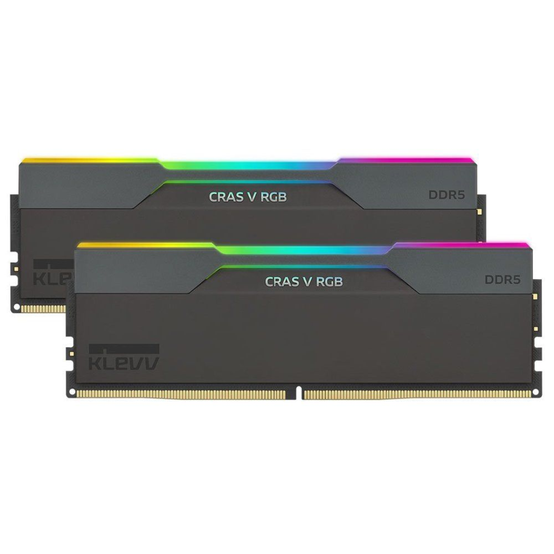 Klevv CRAS V RGB 64GB (2 x 32GB) DDR5 6000MHz CL30 Desktop RAM - Obsidian Black (not for Intel Ultra)