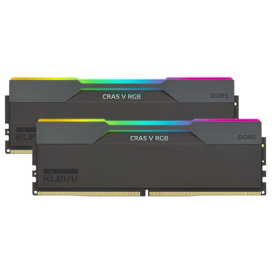 Klevv CRAS V RGB 64GB (2 x 32GB) DDR5 6000MHz CL30 Desktop RAM - Obsidian Black (not for Intel Ultra)