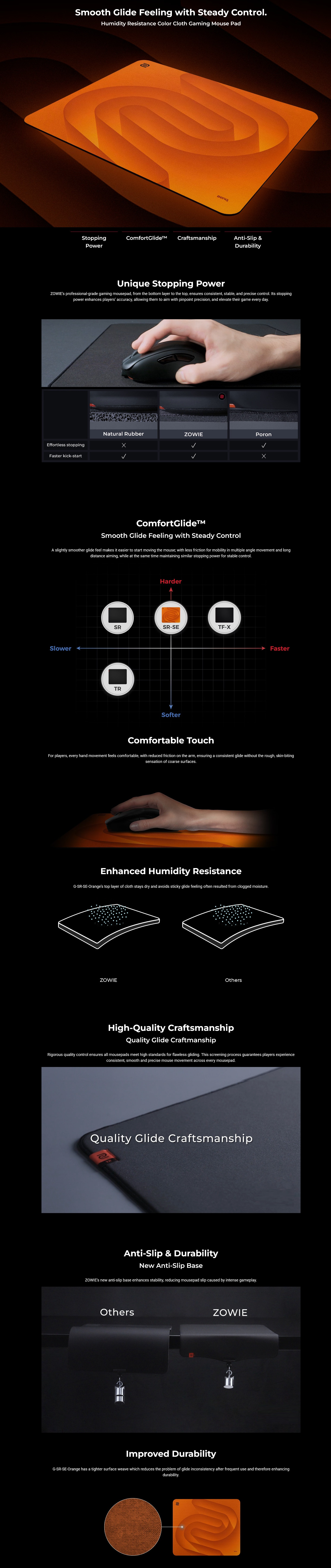 BenQ ZOWIE G-SR-SE Orange Large Esports Gaming Mousepad long picture