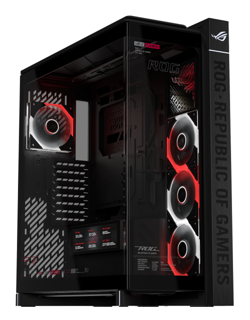 ASUS ROG Cronox ARGB GR801 CURVE TG E-ATX Case, Curve Tempered Glass Side Panel (4 fans included)