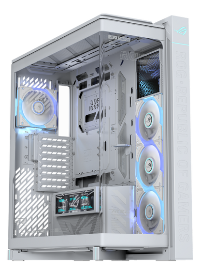 ASUS ROG Cronox ARGB WHITE GR801 CURVE TG E-ATX Case, Curve Tempered Glass Side Panel (4 fans included)