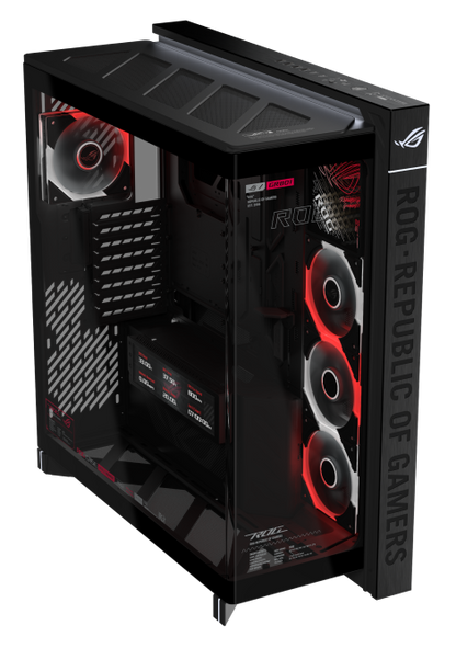 ASUS ROG Cronox ARGB GR801 CURVE TG E-ATX Case, Curve Tempered Glass Side Panel (4 fans included)