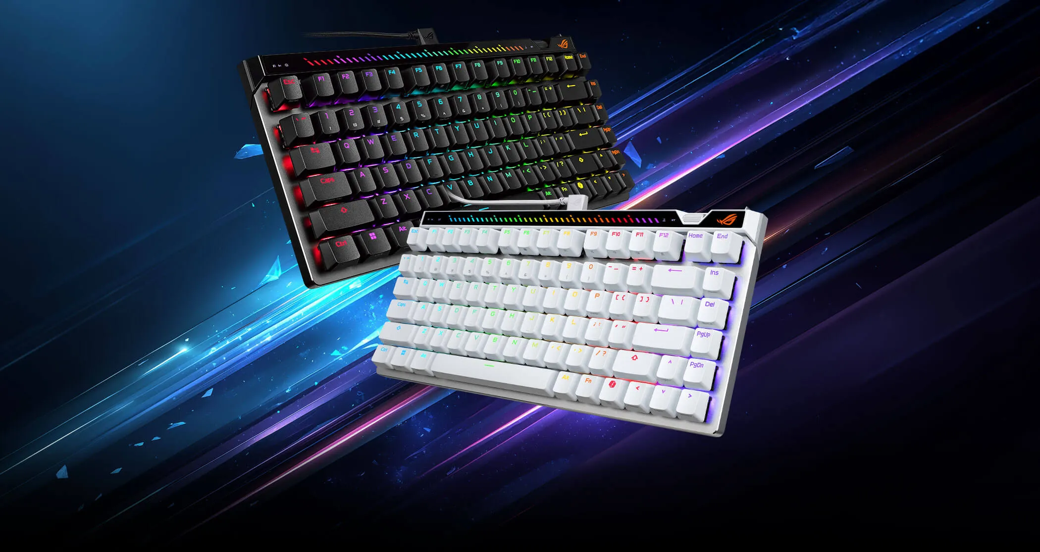 ASUS ROG Azoth 96 HE LITE Wireless Magnetic Switch OLED Gaming Keyboard - White long picture