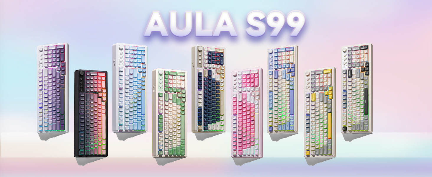 Aula S99 Gaming Keyboard, Wireless Computer Keyboards, Tri-Mode Bluetooth/2.4GHz/USB-C long picture