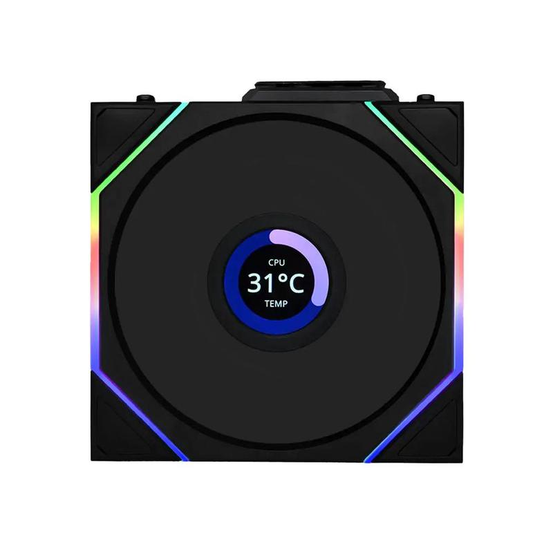 Lian Li Uni Fan TL120 LCD Reverse Wireless ARGB 120mm Fan - Black (1-Pack)