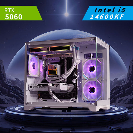 INTEL i5 14600KF | RTX 5060 | White RGB Liquid Cooled Gaming Pc